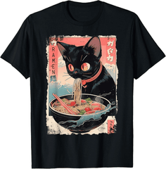 Cat Ramen Noodle Japanese Anime Manga Ramen Kawaii Cat Gift T-Shirt