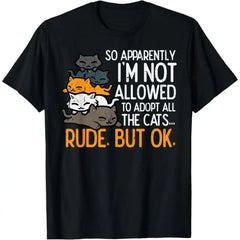 Cotton graphic tees Im Not Allowed To Adopt All Cats Pet Lover Men Women T-Shirt