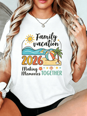 Family Vacation 2026 Beach Matching Graphic T-Shirt Summer Trip Group Outfit Top
