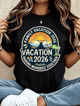 Family Vacation 2026 Making Memories Together Round Badge Matching Tee