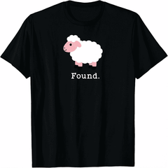 Found Minimalist Sheep Christian Psalm 23 Lamb Christian Unisex T-Shirt