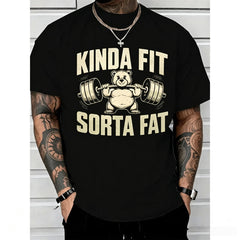 Funny Weightlifting Bear Tee – Cotton Heavyweight Oversized Gym Shirt