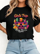 Girls Trip 2026 Tropical Cocktail Sunglasses Vacation T-Shirt