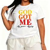 God Got Me Tee Inspirational Faith Shirt Women Casual Streetwear Summer Outfit Top Womenswear Crewneck oversized tshirt women