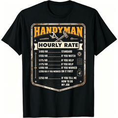 Handyman Funny Graphic Tee, Skilled Repairman Worker Gift Short Sleeve Top