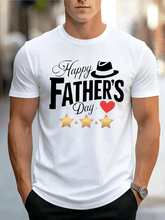 Happy Father's Day Hat Heart Star Dad Gift Graphic T-Shirt