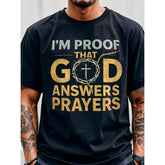 "I Am the Proof of God's Response to Prayer" with Golden Crown Cross & Lettering