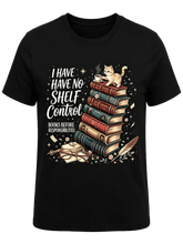 I Have No Shelf Control Books Before Responsibilities Cute Cat Coffee Stack Vintage Book Glasses Quill Graphic Unisex T-Shirt