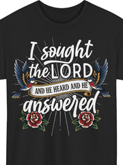 I Sought The Lord Bible Verse Traditional Tattoo Style T-Shirt