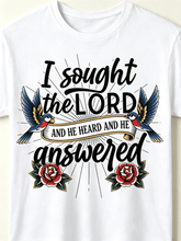I Sought The Lord Bible Verse Traditional Tattoo Style T-Shirt