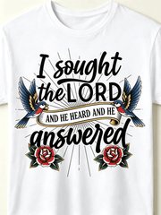 I Sought The Lord Bible Verse Traditional Tattoo Style T-Shirt
