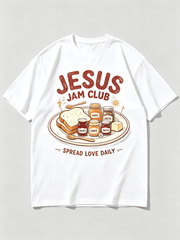 Jesus Jam Club Spread Love Daily Vintage Bread Jam Cross Graphic Women T-Shirt