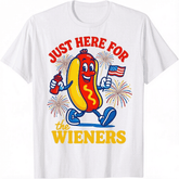 Just Here For The Wieners Funny Hot Dog 4th Of July Unisex T-Shirt