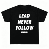 "Lead Never Follow" Vintage Cotton T-Shirt for Men – Casual Daily Streetwear Short Sleeve Tee