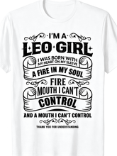“Leo Girl” Zodiac Graphic T-Shirt – Fire Sign Horoscope Tee for Women, Confident Leo Birthday Statement Top