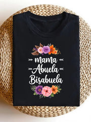 Mama Abuela Bisabuela Floral Hispanic Family Grandma T-Shirt