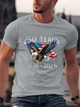 Men'S T-Shirt, American 250Th Anniversary Themed Design, The American Flag And Electric Blue Lightning Elements
