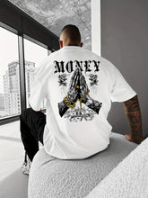 Men'S Y2K Streetwear Graphic Tee Featuring a Money Theme with Dollar Notes And Golden Chains