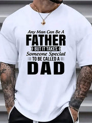 Men's Casual Slogan Print Round Neck Short Sleeve T-Shirt
