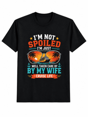 Men's Funny Cruise Vacation Graphic T-Shirt, Tropical Sunset Sunglasses Print Casual Crew Neck Short Sleeve Tee