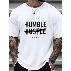 Men's Letters Graphic T-Shirt, Unique Creative Print Design, Comfort Stylish Summer Casual Wear