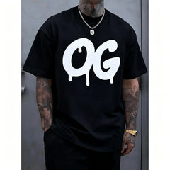 Men's Plus Size Casual 100 Cotton Short Sleeve White T Shirt with Trendy Design