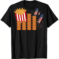 Men's/Women's Casual Soft Breathable Short-Sleeve T-Shirt, July 4th American Flag Patriotic Summer BBQ Funny Sports Top