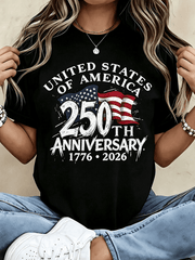 New Patriotic Theme Women's T-Shirt For The 250th Anniversary Of The United States' Founding - 1776-2026 Independence Day Design