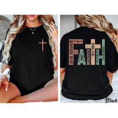 Retro Christian Graphic T-Shirt, Cross Faith Bible Verse Tee, Praying Mama Jesus Religious Casual Top