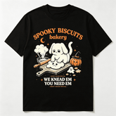 Retro Funny Spooky Biscuits Club dog Lovers Pastry Halloween Unisex T-Shirt