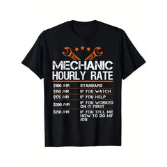 Summer t Shirts Funny Mechanic Hourly Rate Auto Repair Mechanic Labor Rates T-Shirt