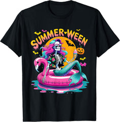 Summerween Vibes Spooky Summer Mermaid Halloween Unisex T-Shirt