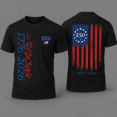 USA Bi50th Anniversary T-Shirt 1776-2026 Unisex T-shirt with Flag Design (stars and Stripes), Suitable for Both Men and Women, Perfect for Any Occasion