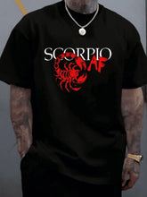 Unisex 100% Cotton Scorpio AF Zodiac Astrology Graphic T-Shirt, Minimalist Star Sign Round Neck Short Sleeve Casual Fashion Tops For Women Men