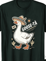 Unisex 220GSM 100% Cotton Summer Graphic T-Shirt, Funny Mexican Spanish Goose Pun Crew Neck Short Sleeve Casual Tee for Men Women