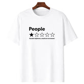 Unisex Adult 100% Cotton Short-Sleeve Streetwear T-Shirt - Black, Funny 1-Star Review Graphic Top