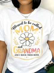 Women’s Blessed To Be Called Mom And Grandma Floral Graphic Mother’s Day T Shirt