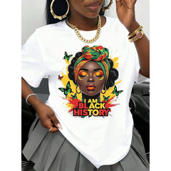 I Am Black History Women T Shirt Afro American Pride Cultural Heritage Graphic Tee Black History Month Celebration Apparel