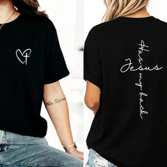 Jesus Has My Back Print T Shirt Birthday Casual Christian Shirt,Jesus Shirt Faith Shirt Christian Gift