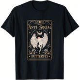 Mothman Tarot Card Antisocial Butterfly Cryptid Red Eyed T-Shirt Daily T-Shirt Women Kids Girls T-Shirt Funny Graphic Tees Cotton Graphic Tee