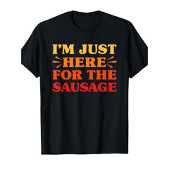 Funny Sausage Lover T-Shirt - Sausage Graphic Tee with Sausage Design, Casual Short Sleeve Shirt for Birthdays, Christmas Gifts for Meat Lovers & Animal Lovers
