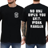 Work Harder Skull Graphic T-Shirt Gritty Motivational Tee for the Grinder Unisex Streetwear