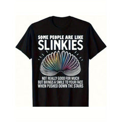 Graphic T-Shirt for Men with Funny Sarcastic Rubber Bands Slogan, Short Sleeve Round Neck Streetwear Top