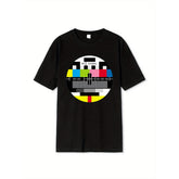NO SIGNAL Y2K Streetwear T-Shirt, Vintage TV Static Graphic Tee, Unisex Oversized Summer clothes Top for Men and Women, Digital Glitch Aesthetic
