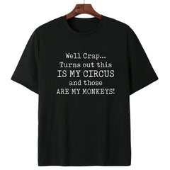 Men’s Comfortable Cotton T-Shirt Featuring Circus Monkeys Saying