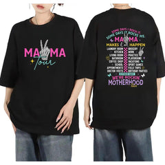 Casual T - Shirt for Moms: Fun Typography and Cool Graphics Highlighting the Multifaceted Life of Motherhood