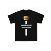 Men's Loose Fit Cotton T-Shirt with "Torta Pounder" Cat Meme Graphic, Soft Short Sleeve Top for Pet Lovers