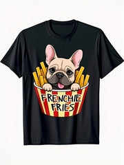 Frenchie Fries T-Shirt, Funny French Bulldog In Fry Box Graphic Tee