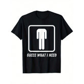 G U E S S What I Need Graphic Cotton T-Shirt - Unisex Casual Round Neck Short Sleeve Tee, Soft & Breathable 100% Cotton, Loose Fit, S-XXXL, Black With White Print, Perfect For Casual Attire