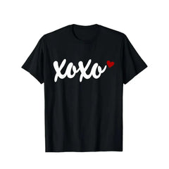 Xoxo Funny Valentines Day T-Shirts for Men with Heart Design and Bold XOXO Print